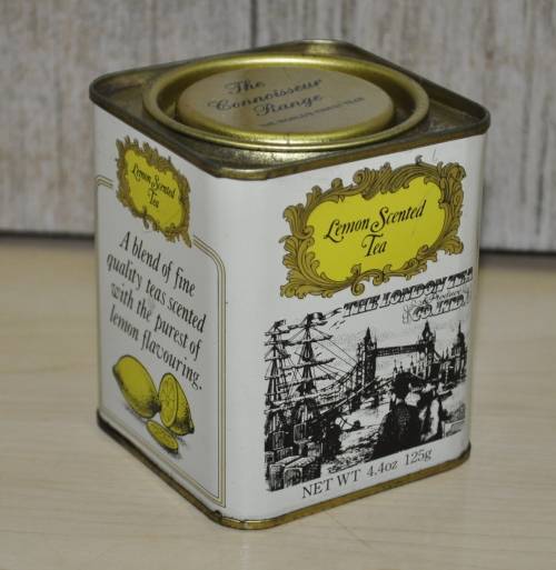 The London Tea Co, Ltd Collectible Vintage Connoisseur Range Lemon Scented Tea Tin