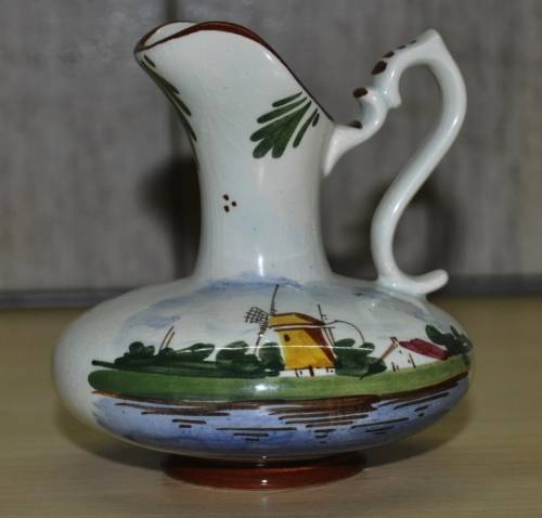 Vintage, Ornamental, Small Ceramic Hand-painted Gouda Vase/Jug Made in Holland #515