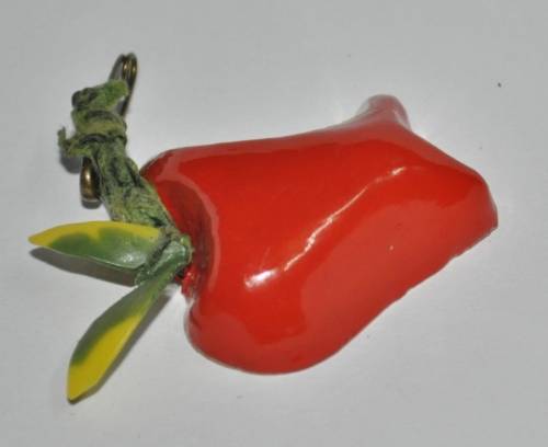 Vintage Red lacqueRed Bitten Apple Pin