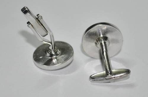 Vintage Silver Tone and Blue Crystal Cufflinks and Tie Bar Set by Elegante in Original Box USA Made