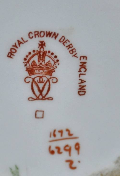 Antique Royal Crown Derby Imari Pattern 6299, Derby Witches, Miniature Butter Churn, dated 1912