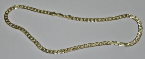 Vintage Solid 9ct Yellow Gold Curb Link Chain 6.8 mm, 56 cm, 35.2 grams stamped 9CT and 375