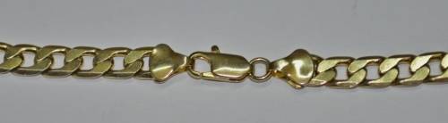 Vintage Solid 9ct Yellow Gold Curb Link Chain 6.8 mm, 56 cm, 35.2 grams stamped 9CT and 375