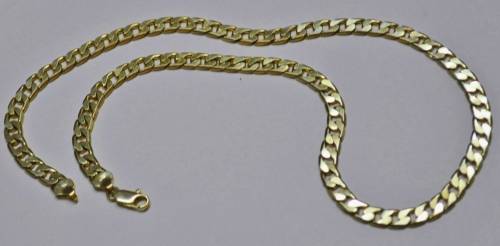Vintage Solid 9ct Yellow Gold Curb Link Chain 6.8 mm, 56 cm, 35.2 grams stamped 9CT and 375