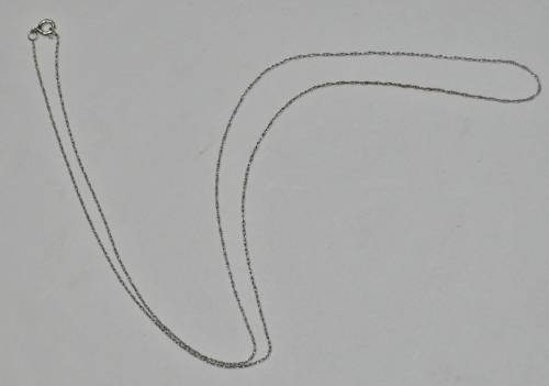 Vintage Super Fine 10ct White Gold Chain 0.5 mm, 45 cm, stamped 10K