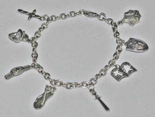 Vintage Armour of God Silver Tone Charm Bracelet