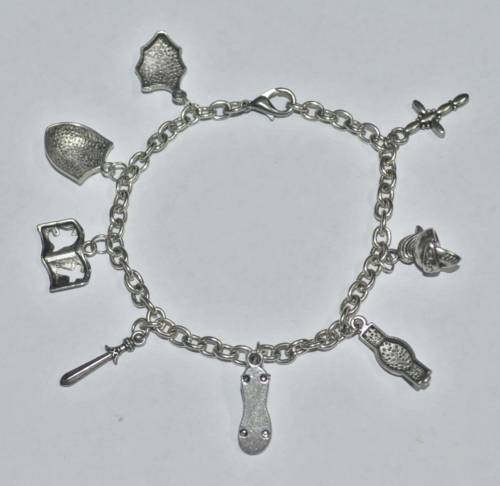 Vintage Armour of God Silver Tone Charm Bracelet