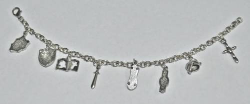 Vintage Armour of God Silver Tone Charm Bracelet