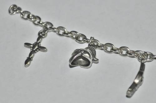Vintage Armour of God Silver Tone Charm Bracelet
