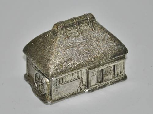 Rare and Unusual Silver Plated Watermill House Novelty Table Lighter c1960