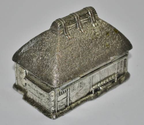 Rare and Unusual Silver Plated Watermill House Novelty Table Lighter c1960