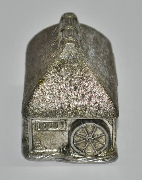 Rare and Unusual Silver Plated Watermill House Novelty Table Lighter c1960