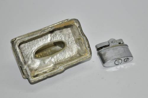 Rare and Unusual Silver Plated Watermill House Novelty Table Lighter c1960