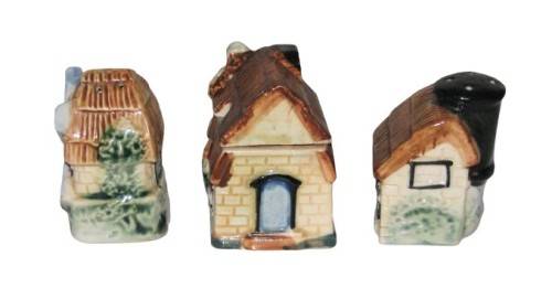 Vintage, Cottage Style Ceramic Cruet Set - Salt, Pepper and Mustard
