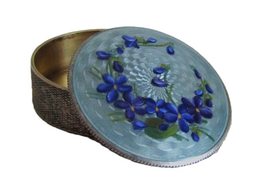 Antique Swiss 935 standard silver, gilt and guilloche enamel box, Geneva circa 1920