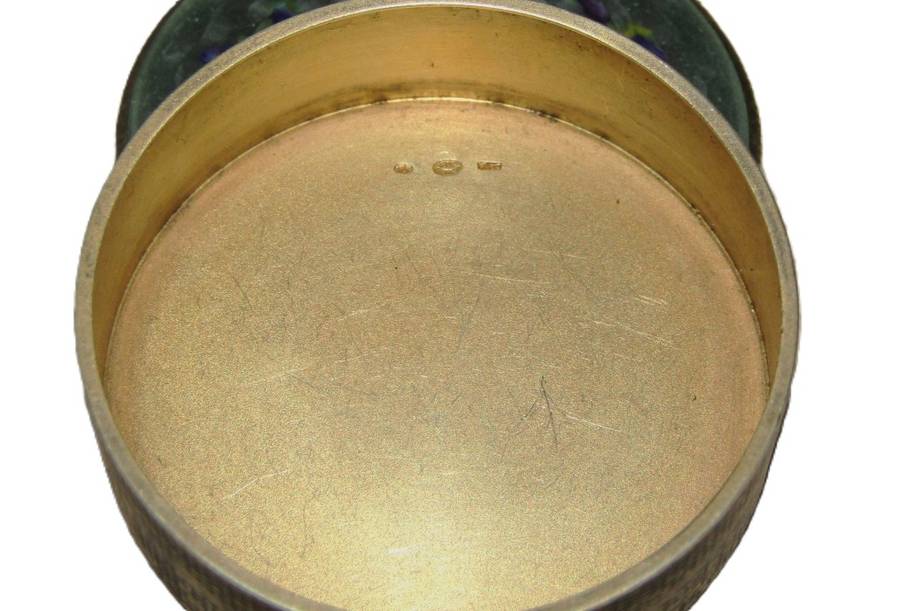 Antique Swiss 935 standard silver, gilt and guilloche enamel box, Geneva circa 1920