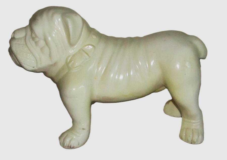 Large, Vintage Cream Glazed Ceramic English Bulldog Figurine