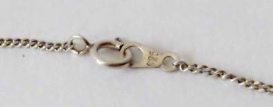 Marked 925 2 mm Silver chain with marked 925 silver pendant and a single clear stone