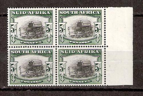 1949 5/-  MARGINAL BLOCK OF 4 UMM