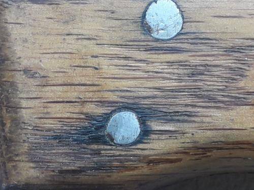 RARE ! ANTIQUE INTALICUS PREMANA WOODEN AND STEEL BUTCHERS BLADE UP FOR GRABS !