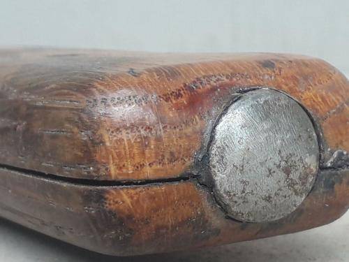 RARE ! ANTIQUE INTALICUS PREMANA WOODEN AND STEEL BUTCHERS BLADE UP FOR GRABS !