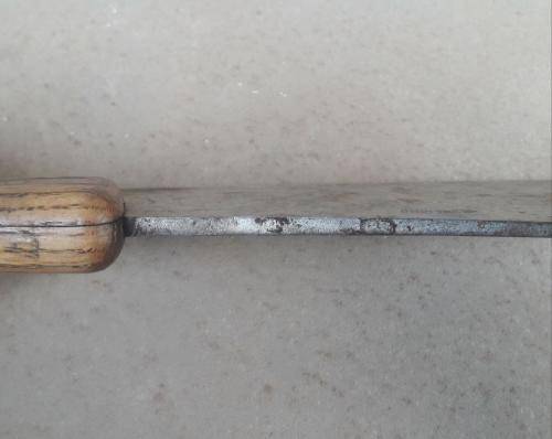 RARE ! ANTIQUE INTALICUS PREMANA WOODEN AND STEEL BUTCHERS BLADE UP FOR GRABS !