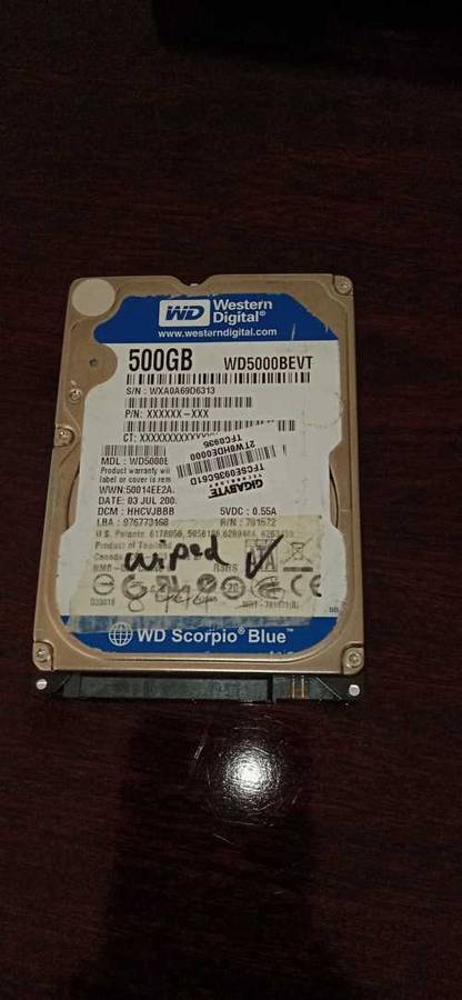 WD Blue 500GB Internal 2.5` SATA Hard Disk Drive