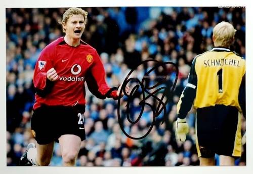 HAND SIGNED AUTOGRAPH - Ole Gunnar Solskjær - Norwegian Football Manager  - NO PRINT