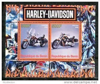 Benin 2008 Harley-Davidson Motorbike Transport Motoring Motor Stamps MNH perforated Rare