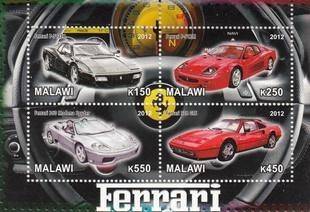 Malawi 2012 Ferrari Racing Car Transport Sports Stamps (2) MNH Rare Collection
