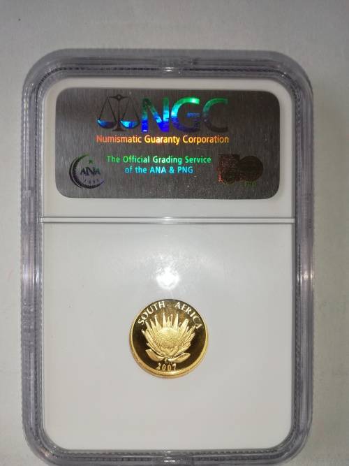 2007 PROOF 69ULTRA CAMEO MANDELA SPEECH PROTEA  1/10 OZ GOLD COIN