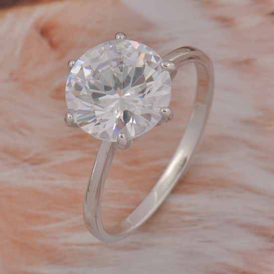 Gorgeous 9ct WGF with Top CZ Engagement Wedding Ring, Size 7 (NOT Gold Plated)