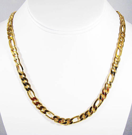 Absolute Stunning! 9ct Solid Gold Filled Figaro Style Chain - 8mm x 600mm (NOT Gold Plated)