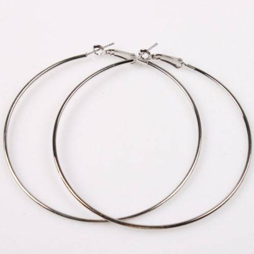 BEAUTIFUL! Silver Plated Hoop Earrings 70mm x 1.5mm
