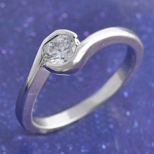 BEAUTIFUL! 9ct White Gold Filled Ring With Cubic Zirconia Stone - Size L 1/2 (NOT Fusion Or Plated)!