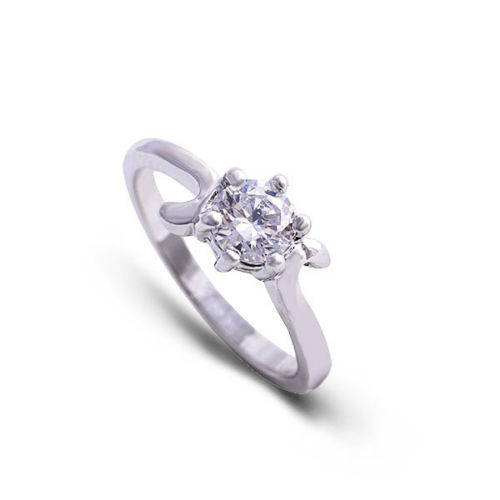 BEAUTIFUL! 9ct White Gold Filled Ring With Cubic Zirconia Stone - Size P 1/2 (NOT Fusion Or Plated)!