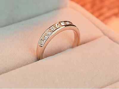 14ct Rose Gold Plated Ring With Cubic Stones - Size K 1/2