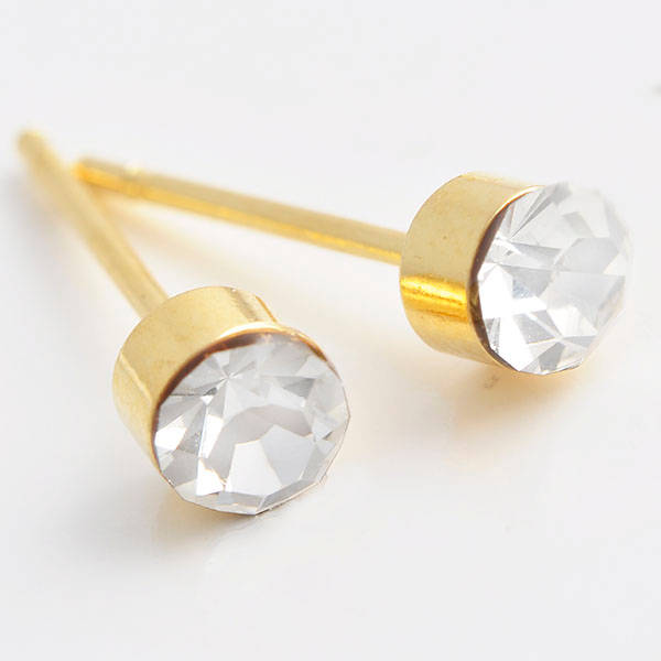 EXQUISITE! 9ct Gold Filled Stud Earrings With Cubic Zirconia Stones (NOT Fusion Or Plated)!