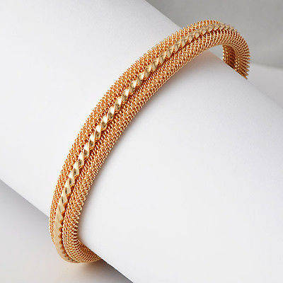 Elegant Womens 9ct Gold Filled Filigree Cuff Bracelet Adjustable (NOT Fusion Or Plated)!