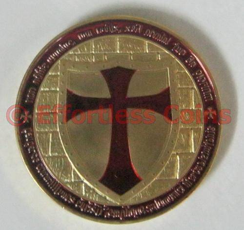 Knight's Medallion. Gold plated! In Coin Box. Really Beautiful!
