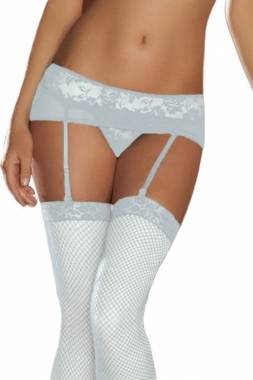 SPECIAL!!! IN STOCK! Gorgeous white mesh garters & g-string. Size XL!!View other clearance auctions!
