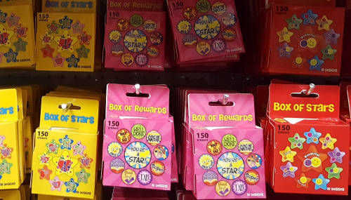 CLEARANCE SALE! Teachers box of rewards stickers. 3 PER BID! View other clearance auctions!