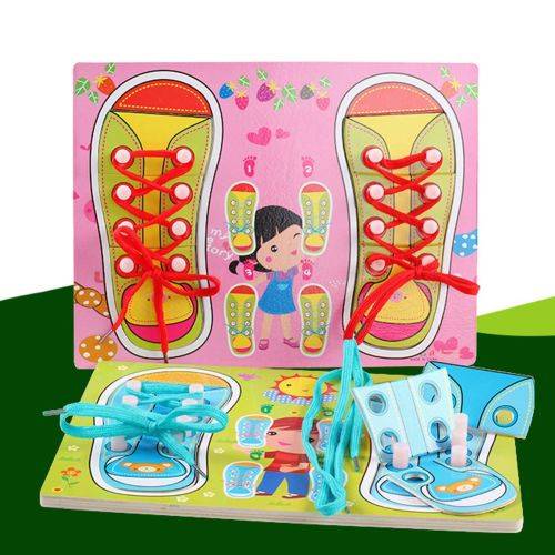 Learn to Tie Shoelaces Puzzle | Pink/Blue