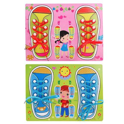 Learn to Tie Shoelaces Puzzle | Pink/Blue