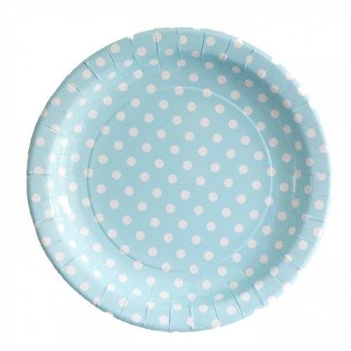 Big Polka Dot Paper Plates. Pink or Blue (10 Pack)