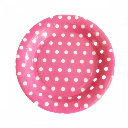 Big Polka Dot Paper Plates. Pink or Blue (10 Pack)