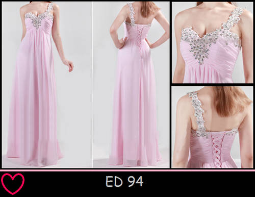 BEAUTIFUL LIGHT PINK CHIFFON EVENING DRESS!