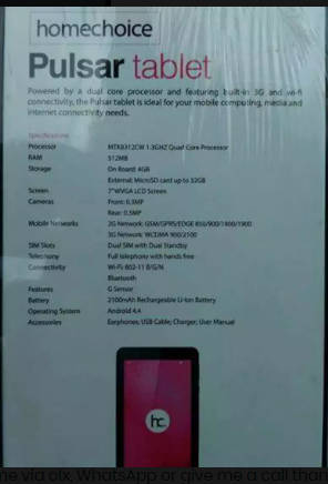 Homechoice Pulsar Tablet