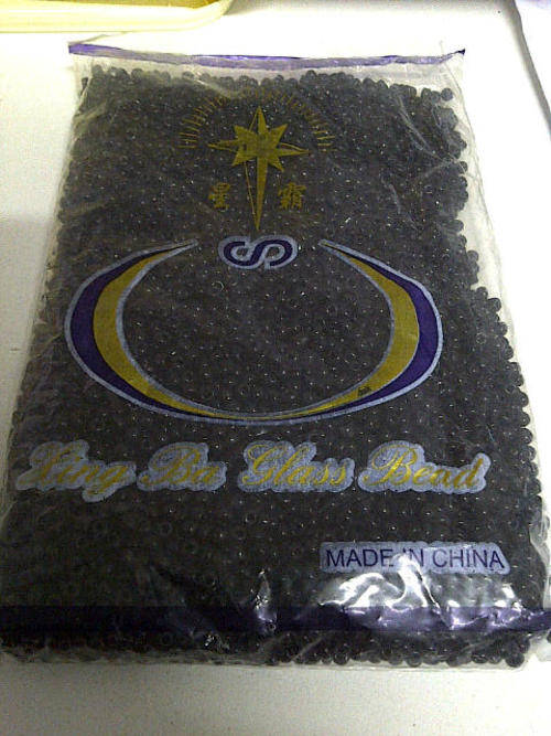 2 x Packets Black Glass Beads - 0.5kg - Size 10