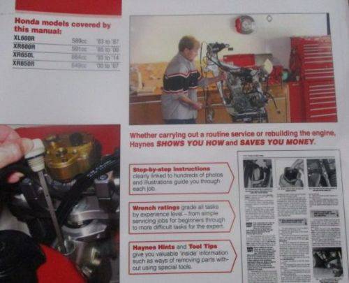 HONDA XL/XR600R & XR650L/R Haynes service and repair Manual '83-'14